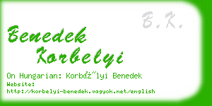 benedek korbelyi business card